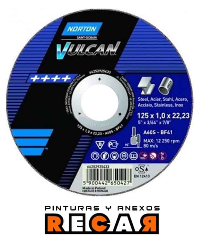 Norton Disco Corte Vulcan 115 X 1 X 22,23 (25Uds)